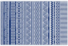 Outsunny Covor pentru Exterior 182x274 cm Reversibil, Covor Pliabil din Polipropilen 310 g/m² Albastru si Alb | Aosom Romania