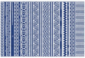 Outsunny Covor pentru Exterior 182x274 cm Reversibil, Covor Pliabil din Polipropilen 310 g/m² Albastru si Alb | Aosom Romania