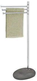 WENKO 19493100 - Suport pentru prosoape Pebble Stone 38 x 84 cm, crom lucios/gri