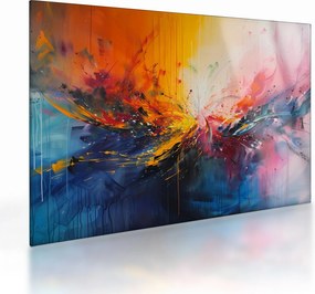 Tablou pe sticlă - Abstracție de culoare (70x50 cm)