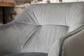 Neînvins Scaun de bar Loft catifea gri argintiu
