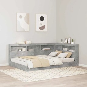 vidaXL Tăblie de depozitare cu raft Gri beton 120 cm Lemn compozit
