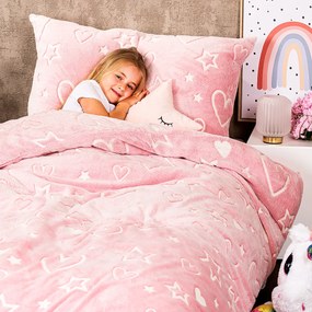 4Home Lenjerie de pat luminoasă din microflanelHeart, 140 x 200 cm, 70 x 90 cm
