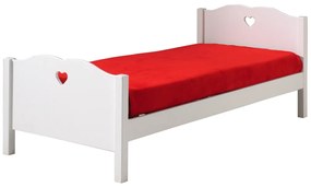 Set AMORI în alb este format dintr-un Pat copii (90 x 200 cm) și somiera asortată cu un cadru fix.
