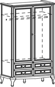 Dulap lemn masiv Weston 2 usi, 115 × 60 × 206 cm