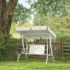 AIYAPLAY Leagăn pentru Copii cu Copertină Reglabilă și Centură de Siguranță, 120x112x75 cm, Alb | Aosom Romania