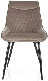 Scaun AGAT, bej inchis/negru, stofa catifelata - Bluvel 40/metal, 51x4
