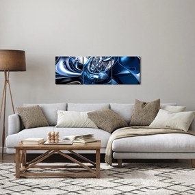 Tablou cu abstracție - cercuri (cu ceas) (90x30 cm)