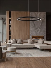 Lustra LED design circular cu iluminat sus si jos ELOWEN negru, diametru 98cm