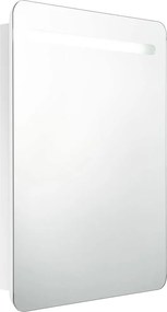 vidaXL Dulap de baie oglindă și LED, alb strălucitor, 60x11x80 cm