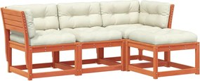 vidaXL Set mobilier de grădină cu perne, 4 piese, lemn masiv de pin