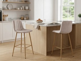 Scaun de bar POZZA VELVET, bej