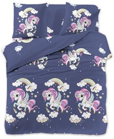 Lenjerie de pat pentru copii din microfibra UNICORN albastru Dimensiune lenjerie de pat: 70 x 80 cm | 140 x 200 cm