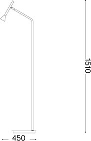 Ideal Lux - Lampă de podea LED DIESIS, 4,5 W, 230 V, CRI 95, crom mat