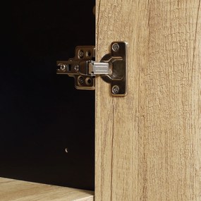 HOMCOM Bufet armoire de cuisine multi-stocare cu dulap și rafturi reglabile din lemn și oțel 75 x 35 x 175 cm | Aosom Romania