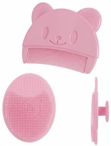 Set pieptan si perie pentru eliminarea crustei de lapte la bebelusi Kidizi roz