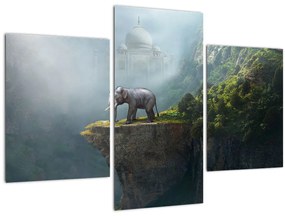 Tablou - Elefant în vârful Taj Mahalului (90x60 cm)
