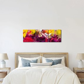 Tablou cu abstracție - pictura (cu ceas) (90x30 cm)