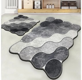 SET 2x covoraș pentru baie CIRCLE 60/100 cm gri
