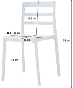 Scaun din plastic alb ELBA