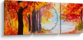 Tablou - Pictura, toamna colorată (cu ceas) (90x30 cm)