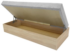 Pat de o persoană (canapea) 85 cm Idona (gri) (cu somieră și saltea) (cu sp. depozitare). 1098588