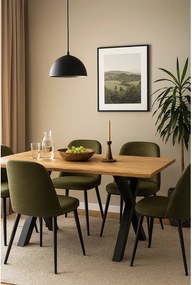 Masă de dining cu aspect de lemn de stejar 90x160 cm Kora – Bonami Essentials