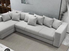 Colțar extensibil dumonde cu ladă de depozitare si sezut confortabil din spuma high-density, Gloria Euphoria Dove 320x183 cm