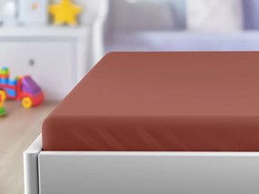 Cearsaf jersey pentru patut copii EXCLUSIVE 70x140 cm maro