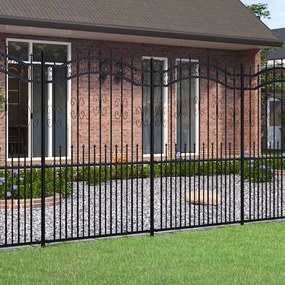 vidaXL Gard de grădină cu vârf tip suliță, negru, 240x175 cm, oțel vopsit în câmp electrostatic