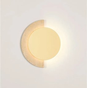 Aplica de perete LED metal auriu si travertin MOLLI 21cm