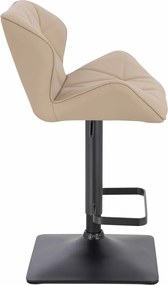 HR111KW Scaun Crem Piele Ecologica Premium Soft cu Bază Neagră