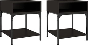 vidaXL Noptiere, 2 buc., negru, 40x41x50 cm, lemn compozit