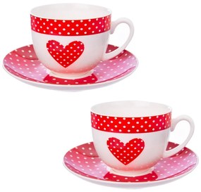 Cești roșii 2 buc. din porțelan 280 ml – Orion