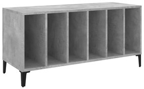 831985 vidaXL Dulap pentru discuri gri beton, 100x38x48 cm, lemn prelucrat