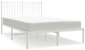 350928 vidaXL Cadru de pat metalic cu tăblie, alb, 120x190 cm