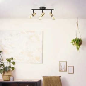 Brilliant - Plafonieră cu 3 spoturi KERRY 3xE27/40W/230V negru/alamă