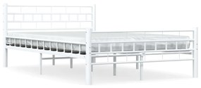 285298 vidaXL Cadru de pat, alb, 140 x 200 cm, metal