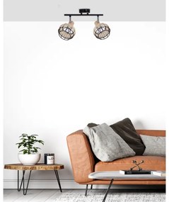 Spot TAJGA 2xE14/40W/230V ratan/negru