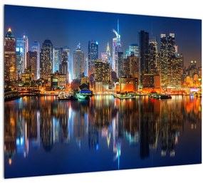 Tablou cu Manhattan noaptea (70x50 cm), în 40 de alte dimensiuni noi