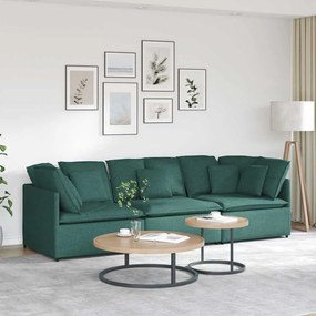 vidaXL Canapea modulară cu perne, verde închis, textil