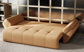 Canapea extensibilă dumonde cu ladă de depozitare si sezut confortabil din spuma high-density, Berlin Enjoy Mango 250x100 cm