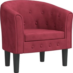 vidaXL Fotoliu tip cuvă, roșu vin, catifea