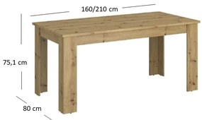 Masă de sufragerie extensibilă (pentru 6 8 persoane) Mebel Bos Andra (Stejar artisan). 1052737