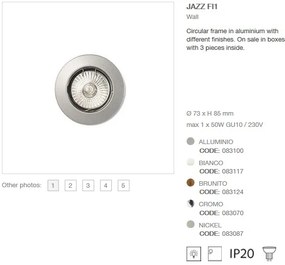 Spot tavan fals diam.7,3cm, JAZZ FI1 alb 083117