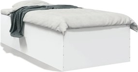 vidaXL Cadru de pat, alb, 90x200 cm, lemn prelucrat