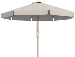 Outsunny Umbrelă de Grădină cu Corzi, Deschidere Reglabilă și Orificii de Ventilație, Ø325x250 cm, Gri | Aosom Romania