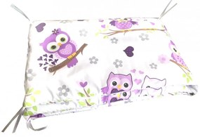 Set de aparatori pufoase h39 pat 140x70 cm DeLuxe Bufnite violet