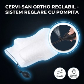 Perna cervicala ortopedica CERVI-SAN Ortho, inaltime reglabila, memory foam, husa lavabila