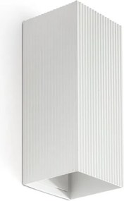Aplica perete aluminiu striat alb, 2xGU10, LUNE square